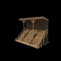 wooden bleacher tribune