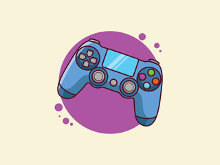 Game Controller Cartoon Vector Illustration. Gaming Joystick Concept Vector. Cartoon images for, icons, coloring books, backgrounds, and more. Flat Cartoon Style