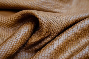 Fototapeta premium Elegant Brown Textured Leather with Intricate Pattern Details