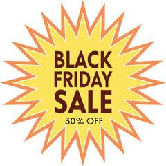Fototapeta premium Black Friday Sale 30% Off Promotional Graphic