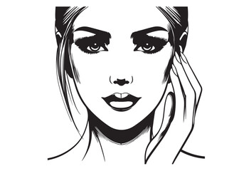 Beauty woman face silhouette logo vector, black beautiful woman face logo icon, woman girl face logo, silhouette of a woman's face vector logo on a white background	