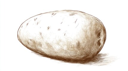 Obraz premium Potato illustration. Detailed sketch of a potato