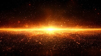 Golden light glows, sparkling like stars in the night
