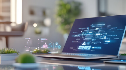 Innovative technology showcase modern office digital interaction high-tech environment close-up view futuristic concepts