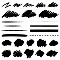 筆で書いたようなラインのベクター素材セット