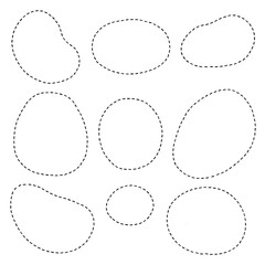 手描きの点線テキストフレームセット