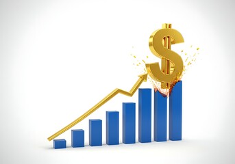 Business graph with dollar sign