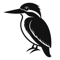 Obraz premium Sleek Kingfisher Shadow Illustration
