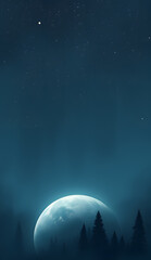 Fototapeta premium Space wallpaper with dark blue sky, planet, and stars. Suitable for digital backgrounds, sci-fi designs, and astronomy-themed projects.