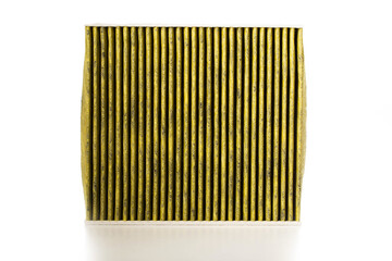 Modern car filter for cleaning the air in the car from bacteria and mold, close-up