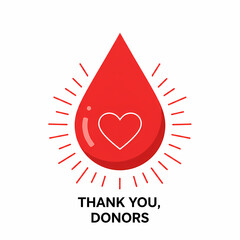 Obraz premium Donation gratitude message with red heart and drop symbol 