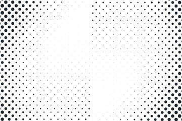 Abstract simple black halftone texture. Dispersed round dots on a white background. Geometric pixel vector shape elements pattern for presentation design or banner