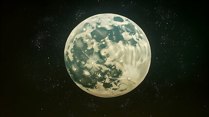 Detailed moon in dark space
