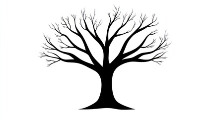 Obraz premium Silhouette of a bare winter tree (1)