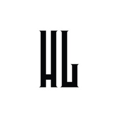 HL monogram logo design letter text name symbol monochrome logotype alphabet character simple logo