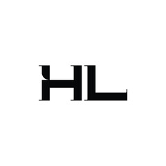 Fototapeta premium HL monogram logo design letter text name symbol monochrome logotype alphabet character simple logo