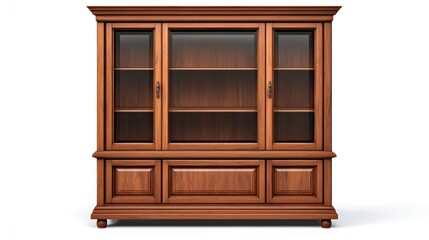 Wooden display cabinet with glass doors (1)
