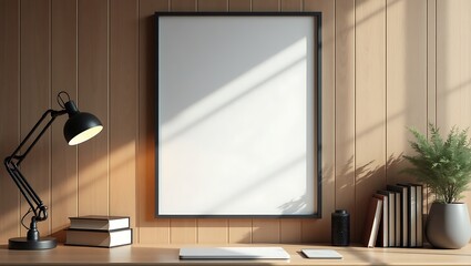 Stylish vertical mirror in home interior
