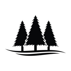 Obraz premium Christmas Tree Pictogram Pine tree icon vector