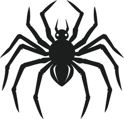 Minimalist Black Spider Silhouette with Sharp Legs