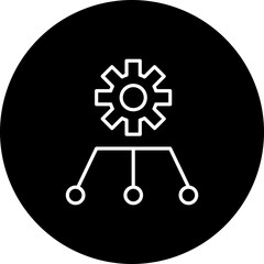 Algorithm Vector Line Black Circle Icon Design for personal and commercial use