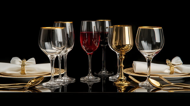 wine, glass, drink, champagne, alcohol, glasses, table, celebration, restaurant, crystal, wineglass, party, wedding, white, dinner, red, empty, beverage, holiday, christmas, toast, bar, elegance, obje
