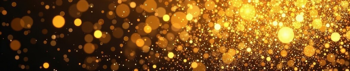 - Grunge gold glitter background with sparkles for holiday design, texture, abstract