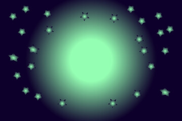  light flash effect with shine glow rays on black horizontal background. Flare of light with star in dark space. Bright spark shining vector illustration.