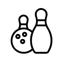 Icon of a bowling ball and pins representing the sport