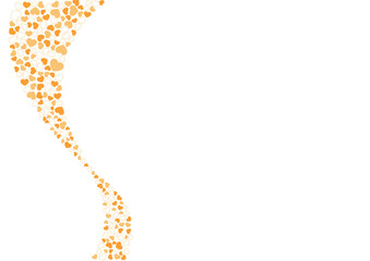 ハート柄の背景 橙系の3色 フチと単色 ハート