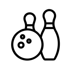 Icon of a bowling ball and pins representing the sport