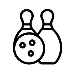 Icon of a bowling ball and pins representing the sport