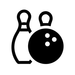 Icon of a bowling ball and pins representing the sport