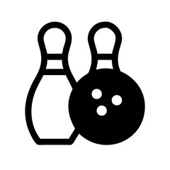 Icon of a bowling ball and pins representing the sport