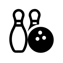 Icon of a bowling ball and pins representing the sport