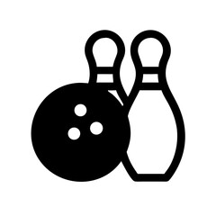 Icon of a bowling ball and pins representing the sport