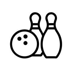 Icon of a bowling ball and pins representing the sport