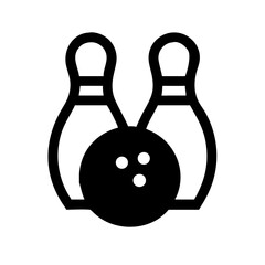 Icon of a bowling ball and pins representing the sport