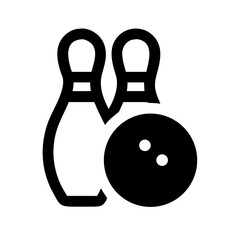 Icon of a bowling ball and pins representing the sport