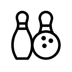 Icon of a bowling ball and pins representing the sport