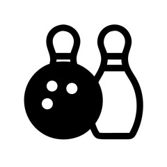 Icon of a bowling ball and pins representing the sport