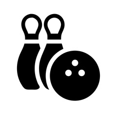 Icon of a bowling ball and pins representing the sport