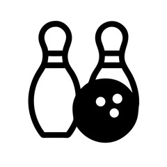 Icon of a bowling ball and pins representing the sport