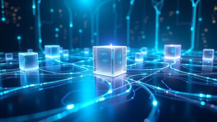 futuristic network architecture, illustrating data flow and digital connection