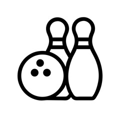 Icon of a bowling ball and pins representing the sport