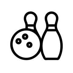 Icon of a bowling ball and pins representing the sport