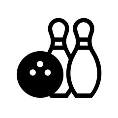 Icon of a bowling ball and pins representing the sport