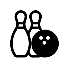Icon of a bowling ball and pins representing the sport