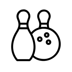 Icon of a bowling ball and pins representing the sport