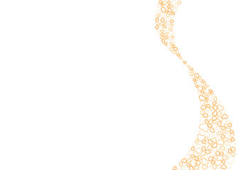 ハート柄の背景 橙系の3色 フチハート